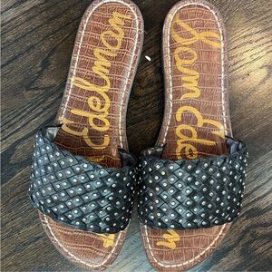 Sam Edelman black sandals with silver stud details. Size 8.5. Comfortable.